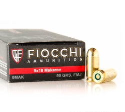 50 Rounds of 9x18mm Makarov Ammo by Fiocchi